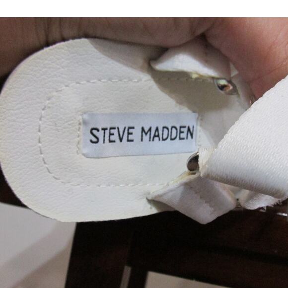Steve Madden White Calexico Platform Sandals Sz 8.5 - Picture 3 of 9